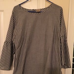 Striped blouse with bell sleeves
